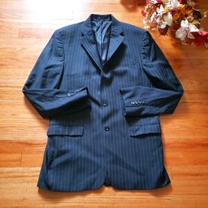 Lauren Ralph Lauren Vintage Black Pin Stripe Wool Sports Jacket  Men’s Size 40 L